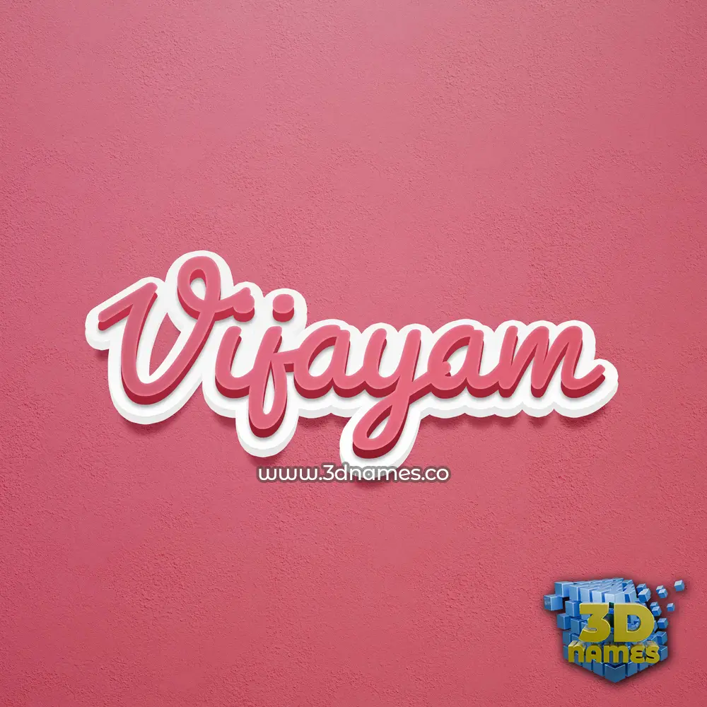 vijayam in Red Scribble style - 3D name wallpaper