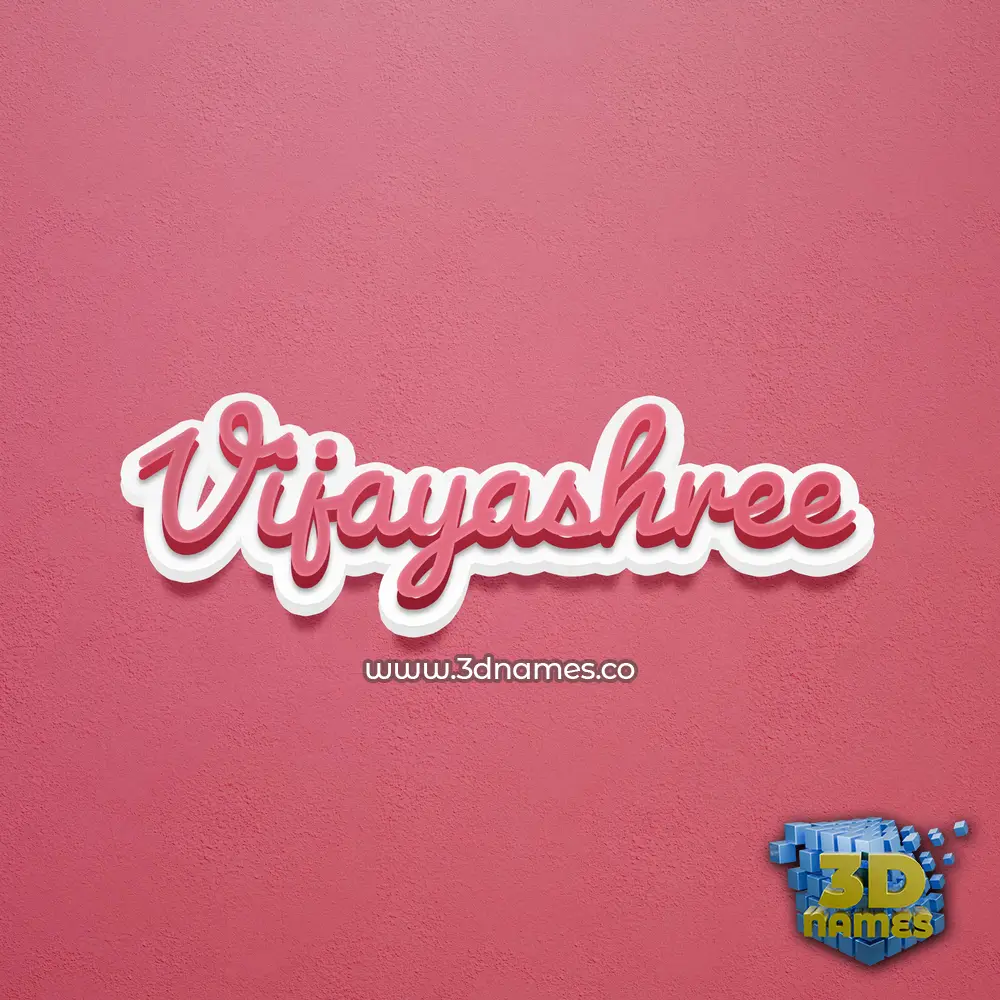 vijayashree in Red Scribble style - 3D name wallpaper