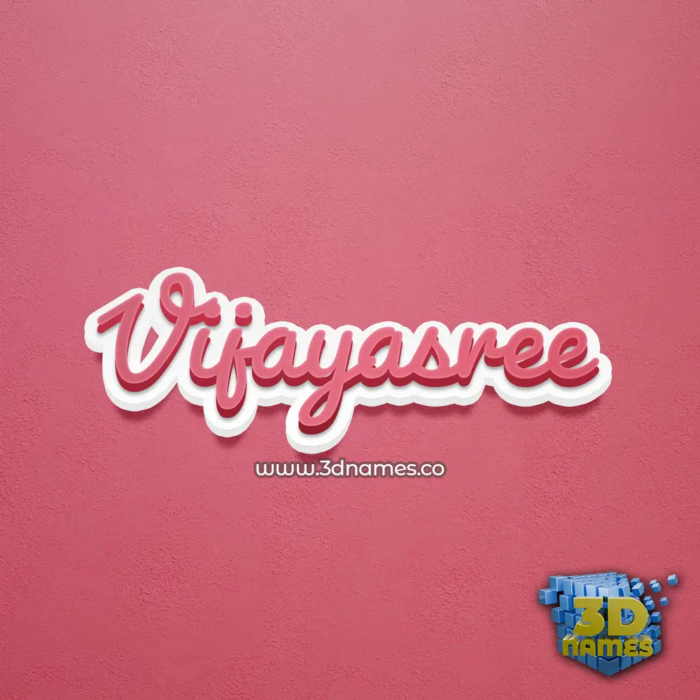 vijayasree in Red Scribble style - 3D name wallpaper