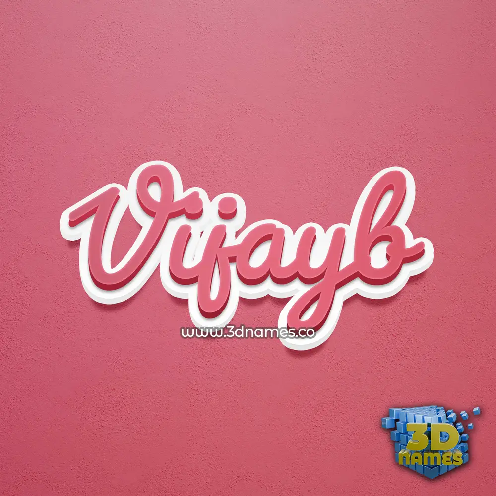 vijayb in Red Scribble style - 3D name wallpaper