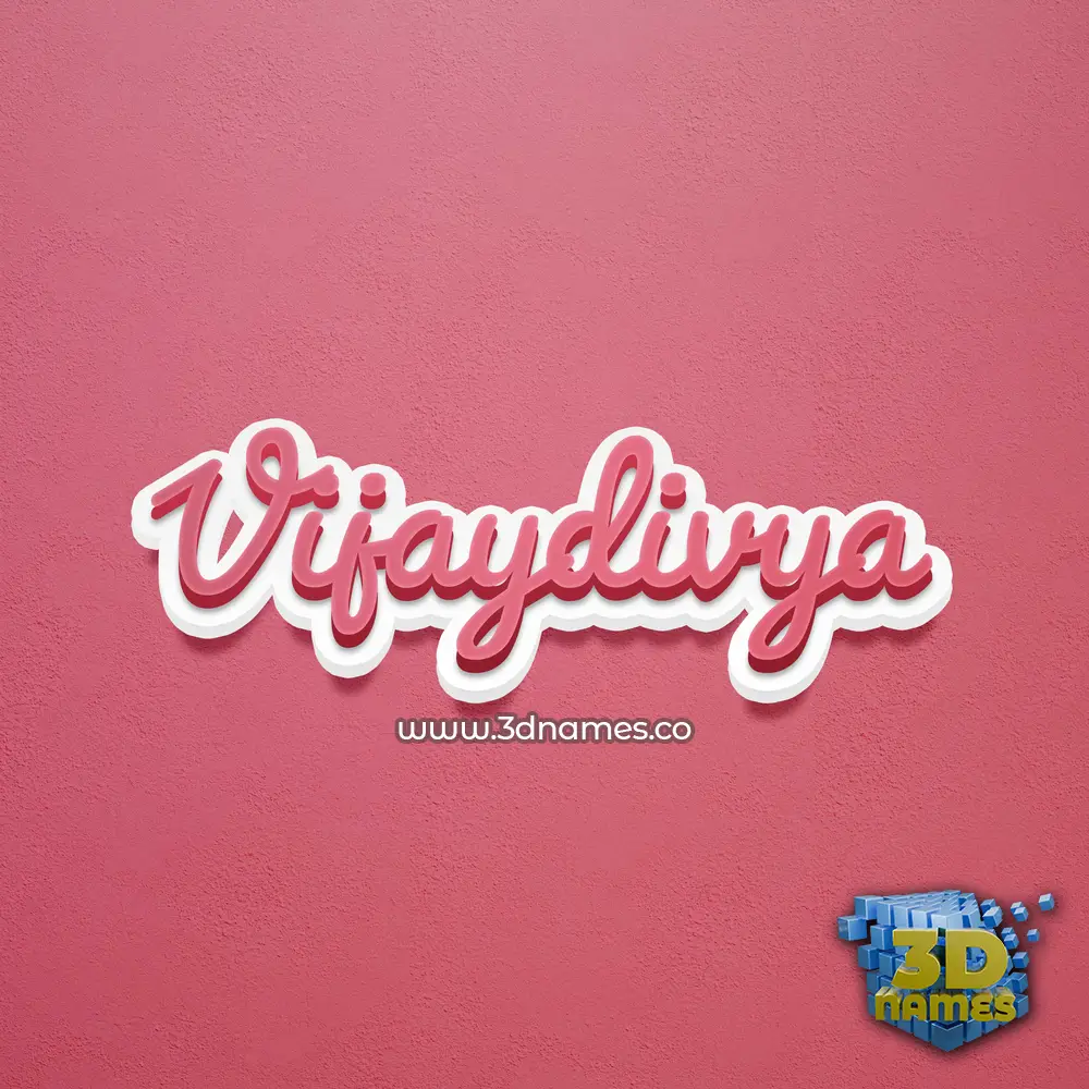vijaydivya in Red Scribble style - 3D name wallpaper
