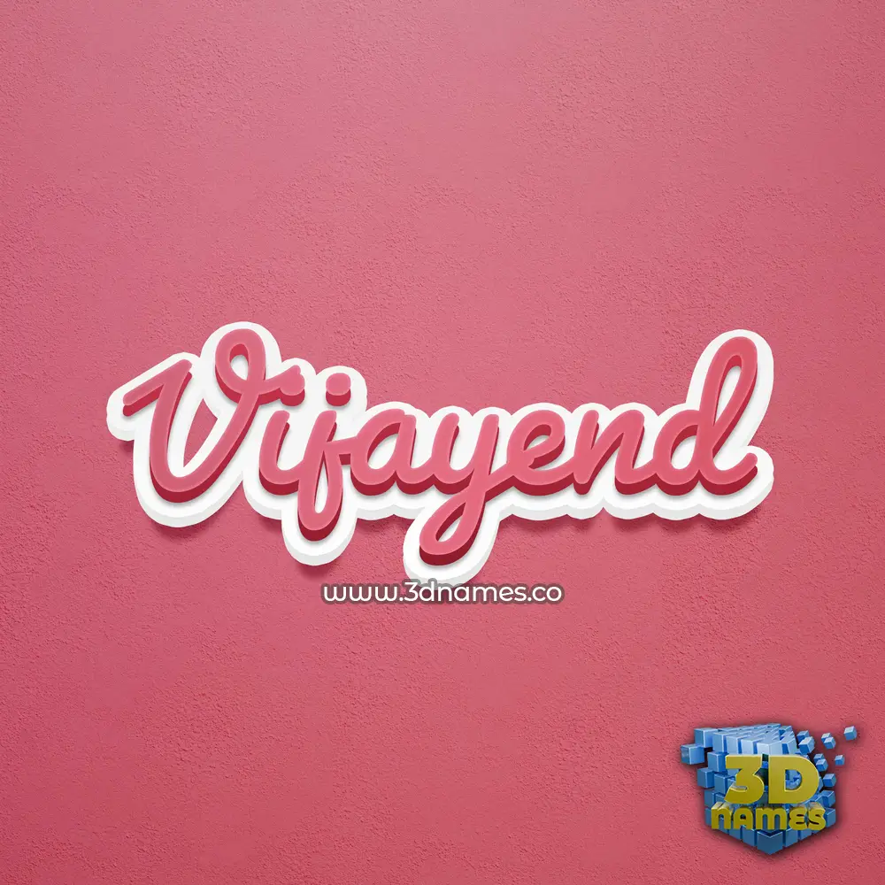 vijayend in Red Scribble style - 3D name wallpaper