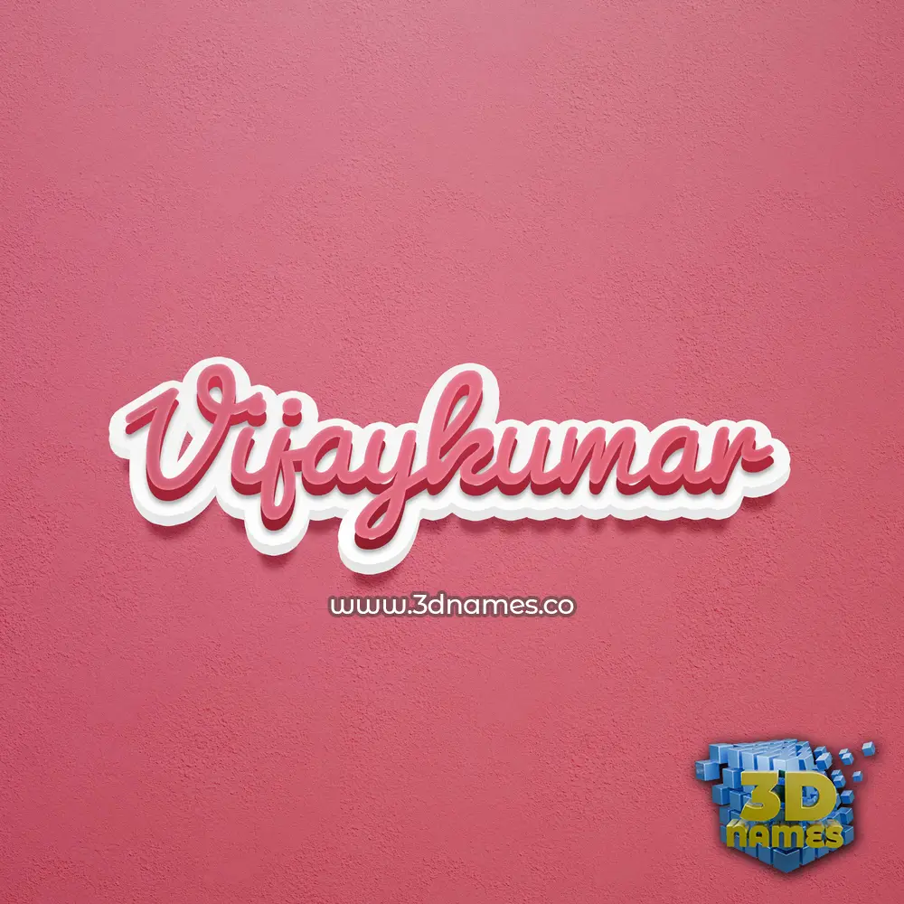vijaykumar in Red Scribble style - 3D name wallpaper