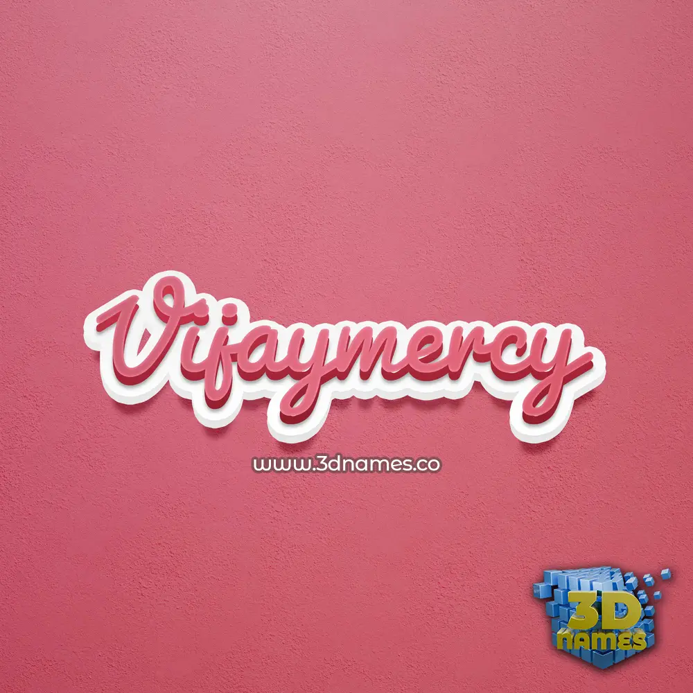 vijaymercy in Red Scribble style - 3D name wallpaper