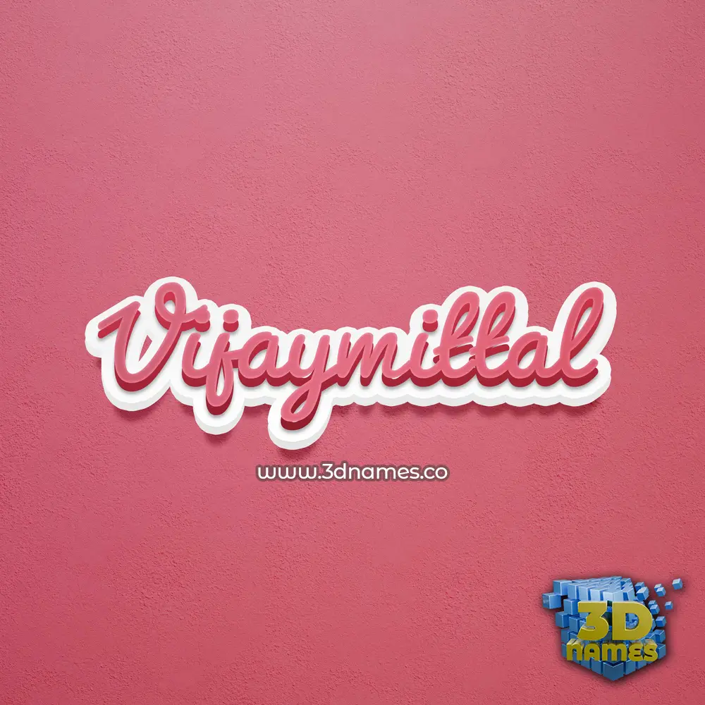 vijaymittal in Red Scribble style - 3D name wallpaper