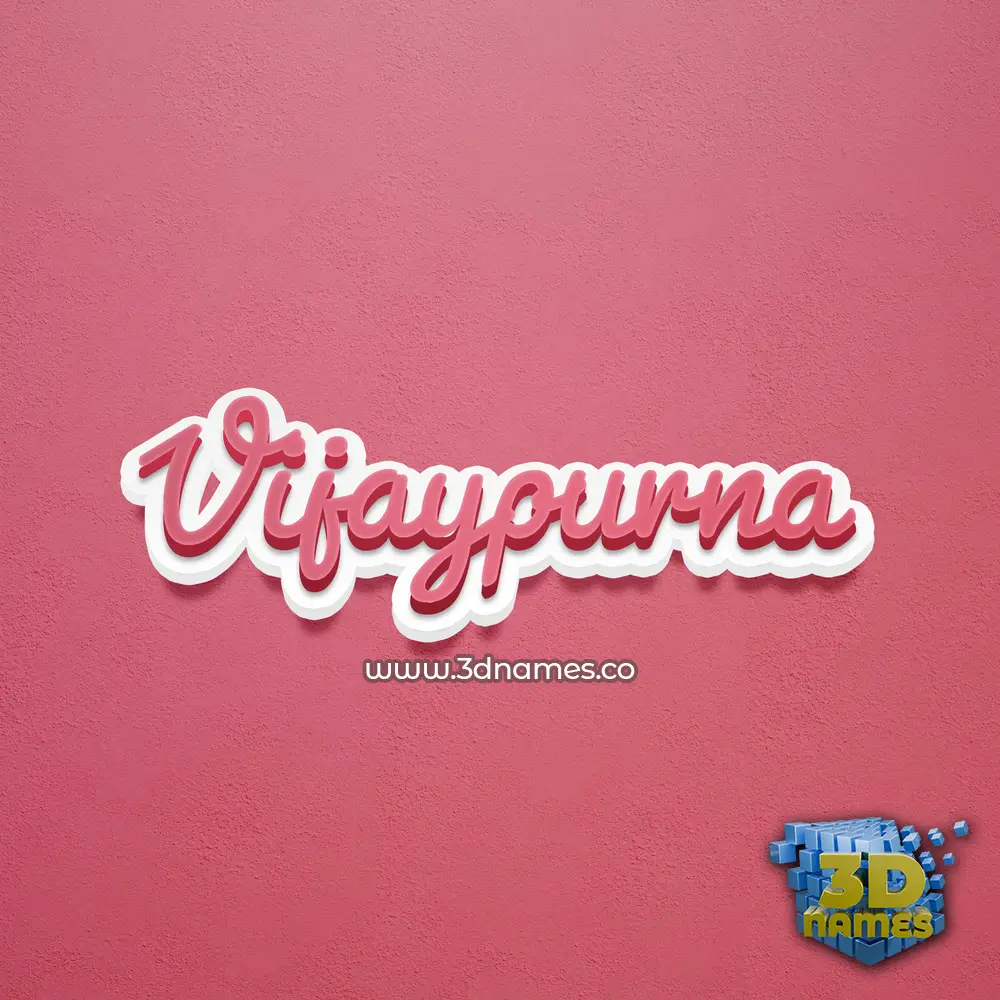 vijaypurna in Red Scribble style - 3D name wallpaper