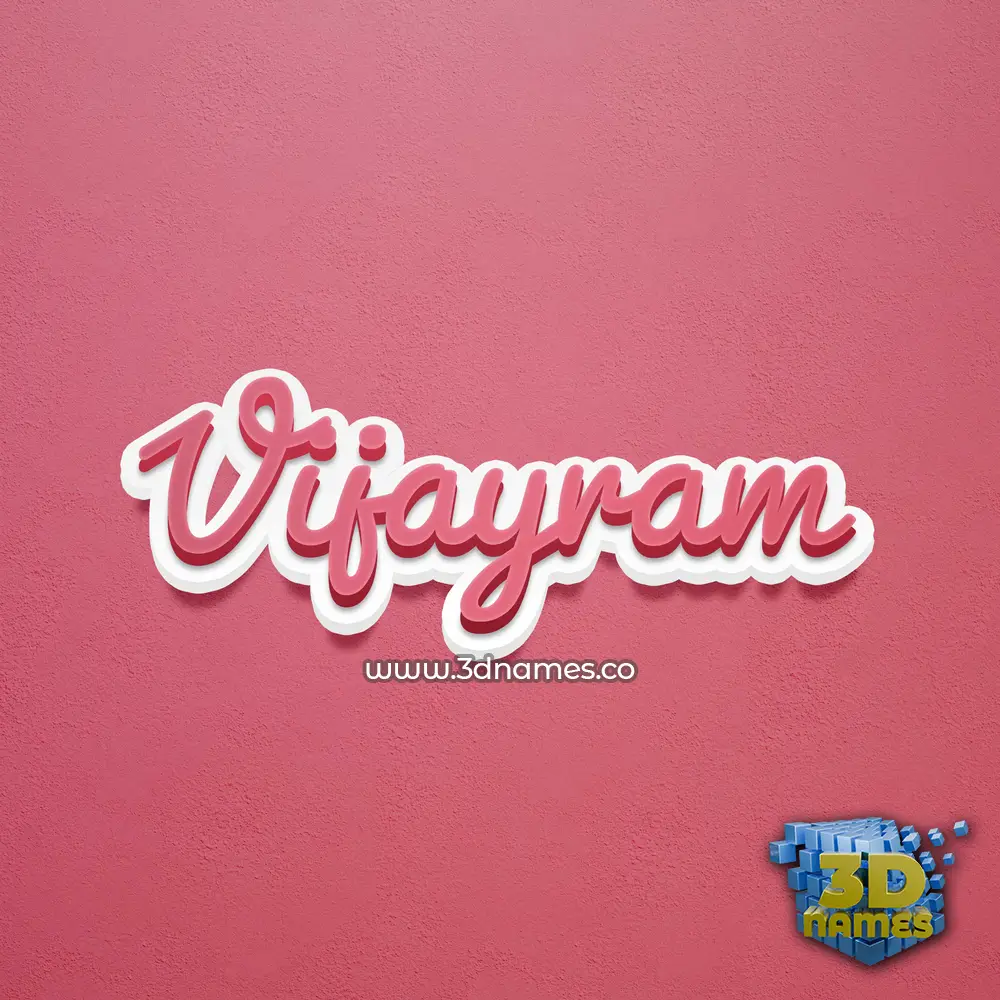 vijayram in Red Scribble style - 3D name wallpaper