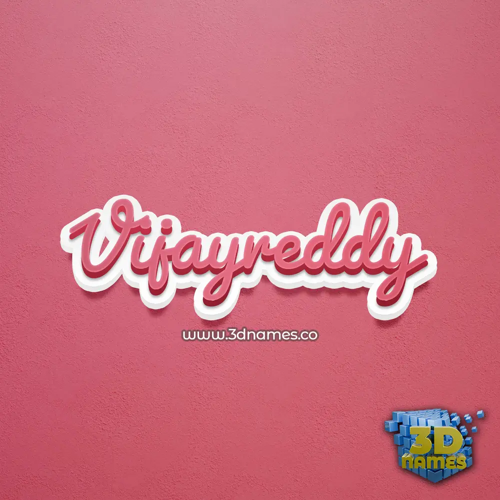 vijayreddy in Red Scribble style - 3D name wallpaper