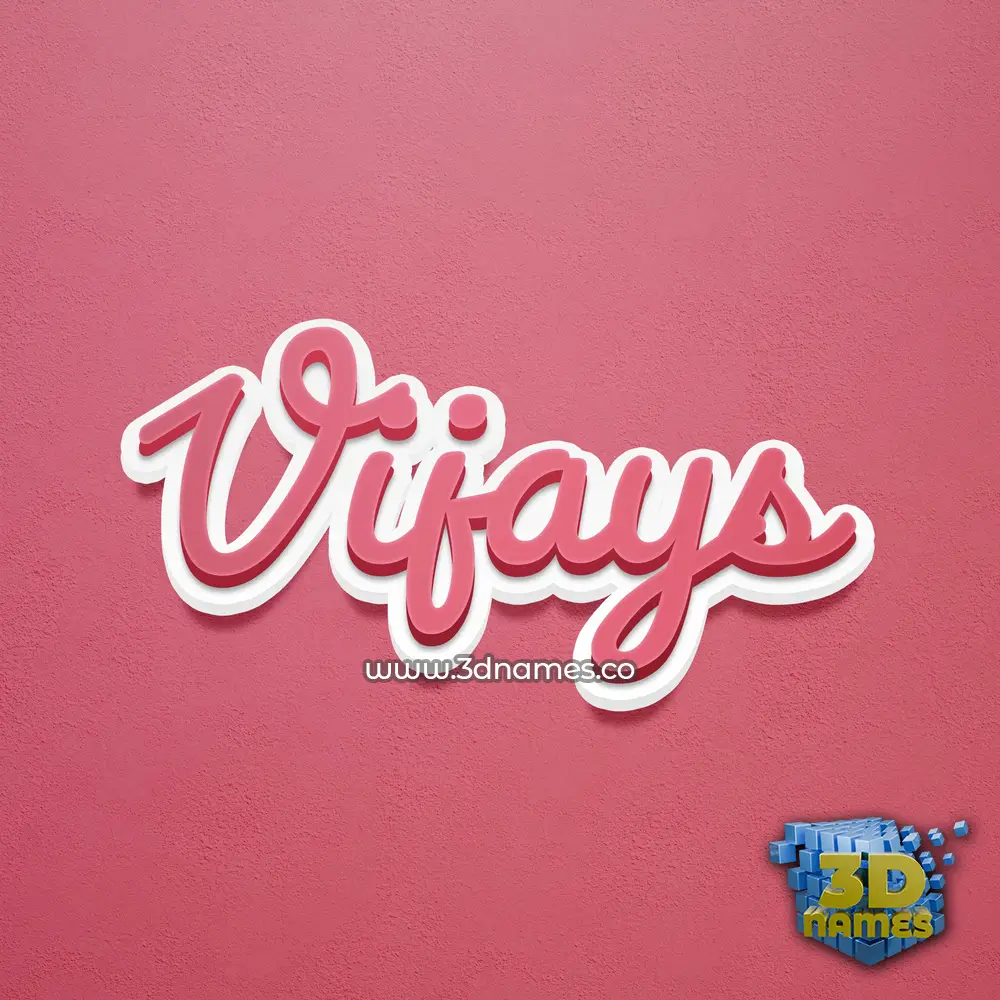 vijays in Red Scribble style - 3D name wallpaper