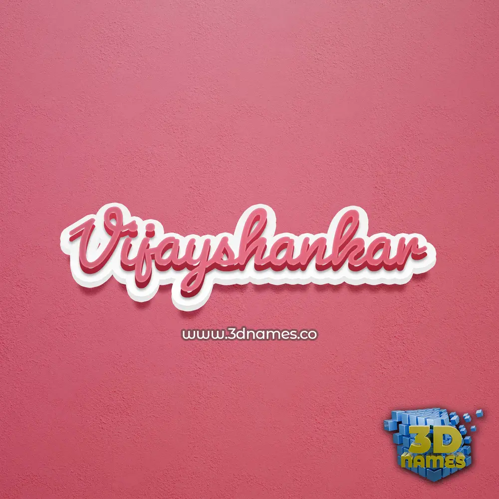 vijayshankar in Red Scribble style - 3D name wallpaper