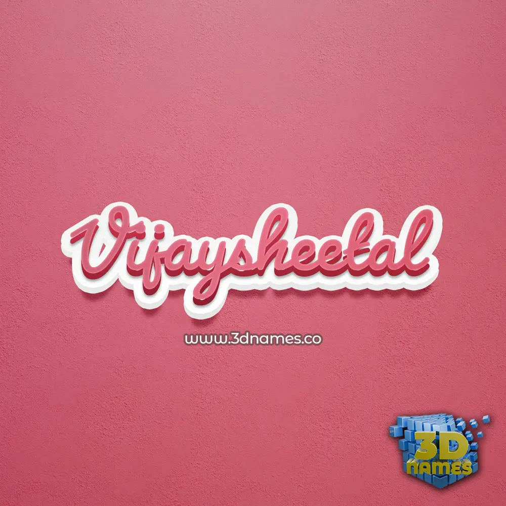 vijaysheetal in Red Scribble style - 3D name wallpaper