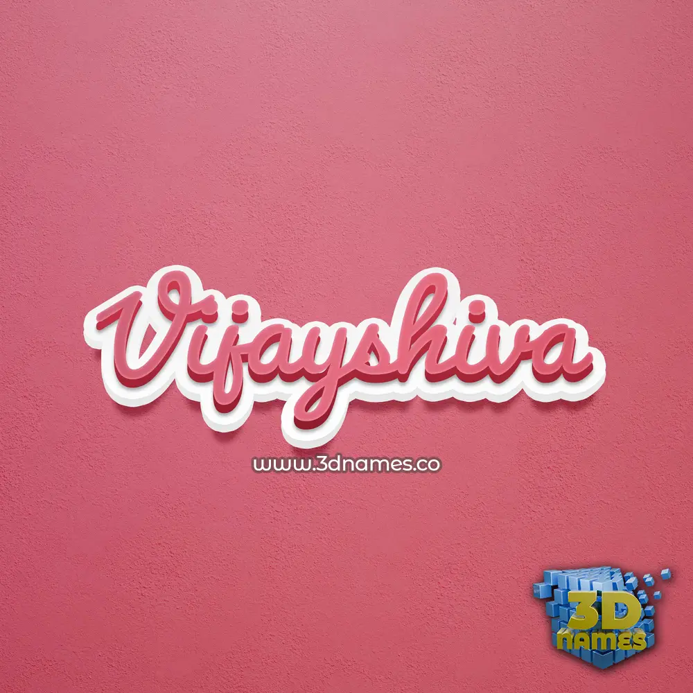 vijayshiva in Red Scribble style - 3D name wallpaper