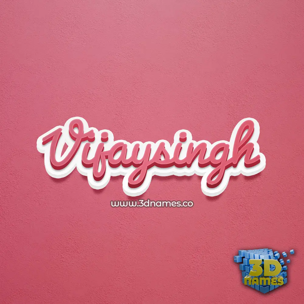 vijaysingh in Red Scribble style - 3D name wallpaper