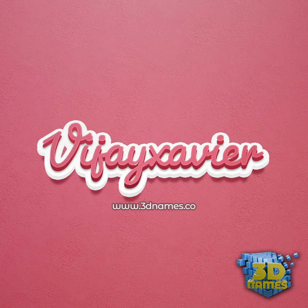 vijayxavier in Red Scribble style - 3D name wallpaper