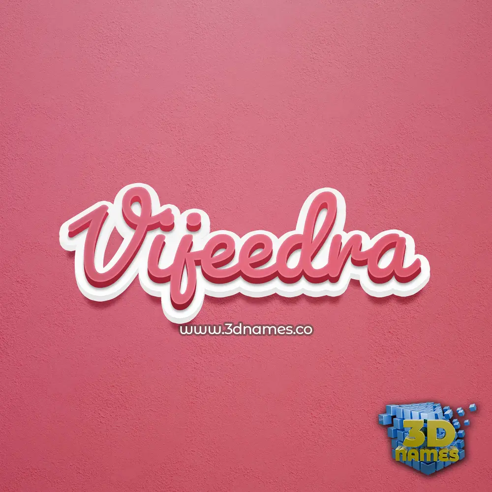 vijeedra in Red Scribble style - 3D name wallpaper