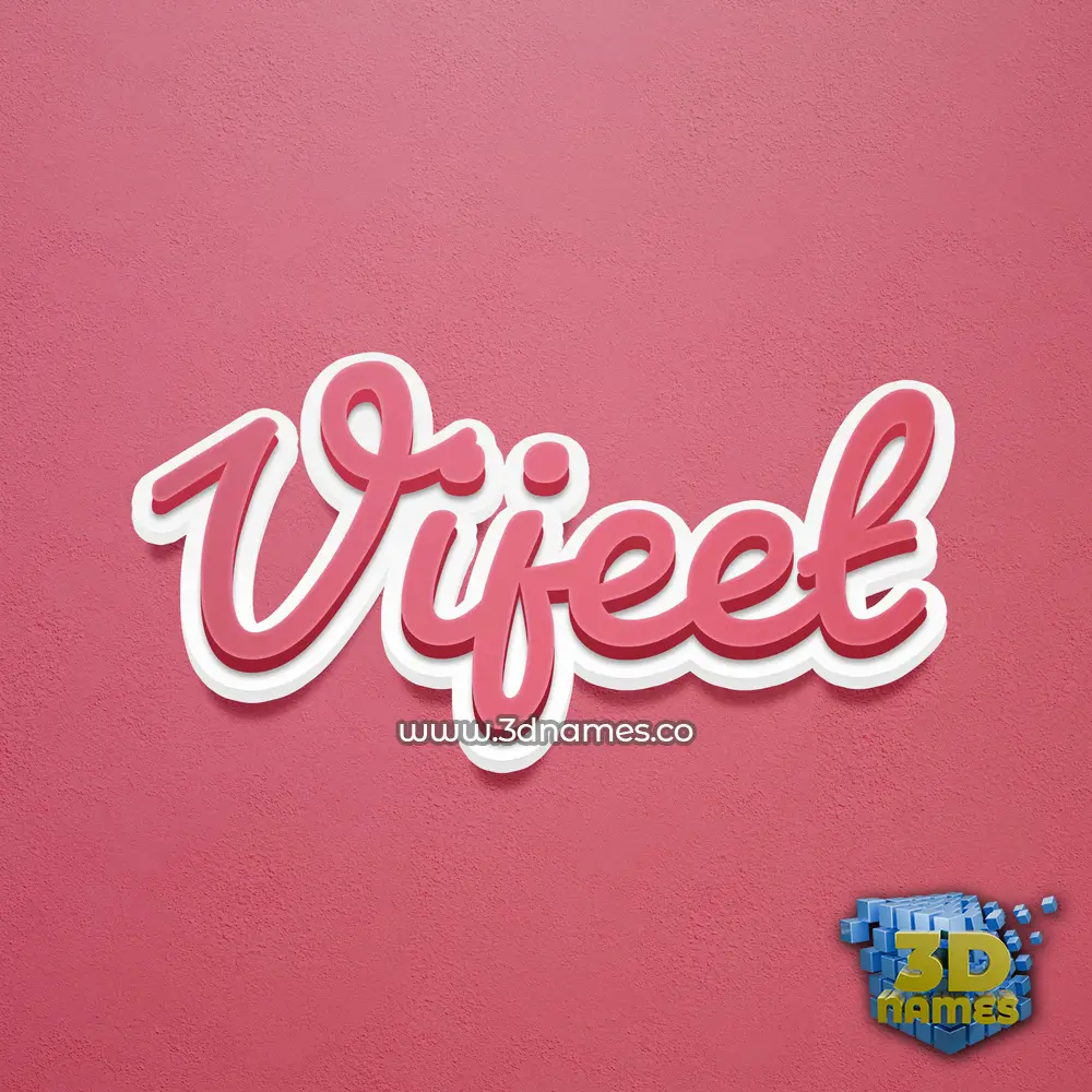vijeet in Red Scribble style - 3D name wallpaper