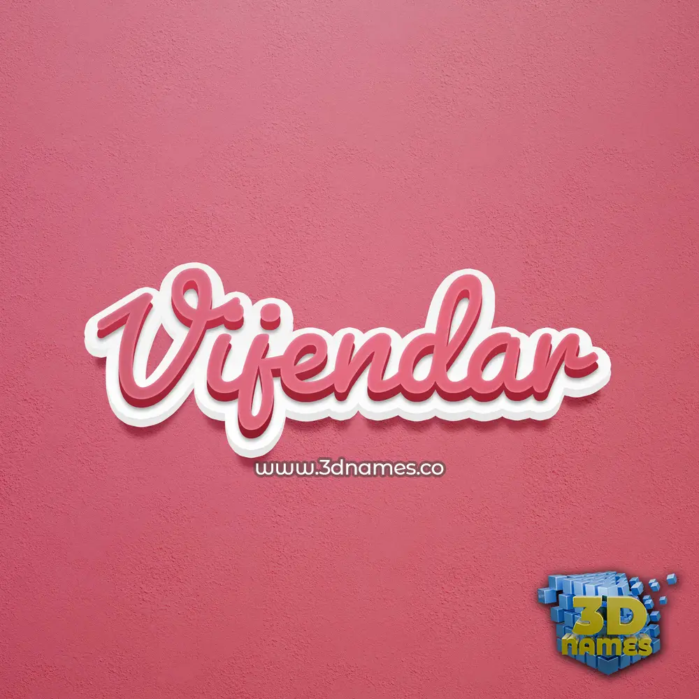 vijendar in Red Scribble style - 3D name wallpaper