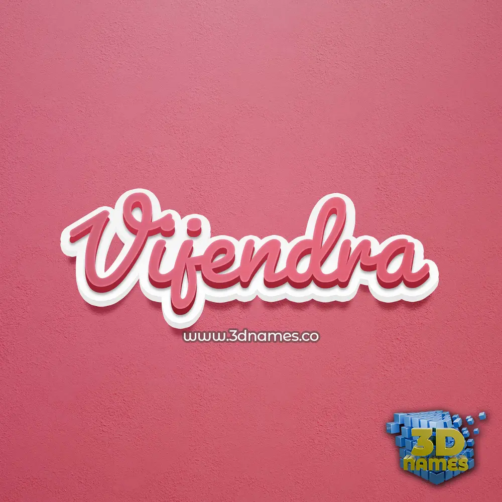 vijendra in Red Scribble style - 3D name wallpaper