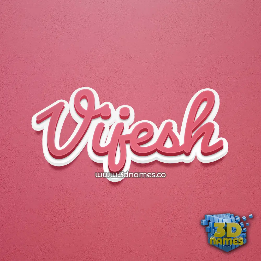 vijesh in Red Scribble style - 3D name wallpaper
