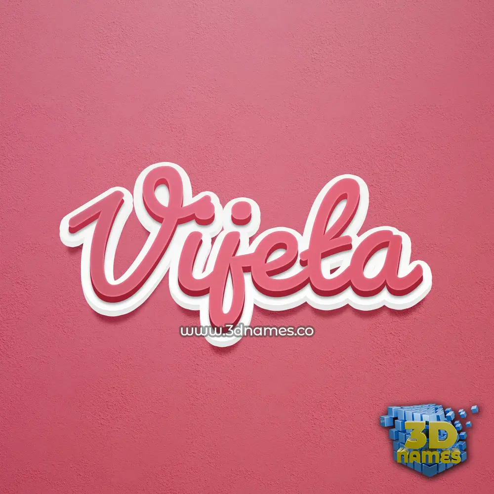 vijeta in Red Scribble style - 3D name wallpaper