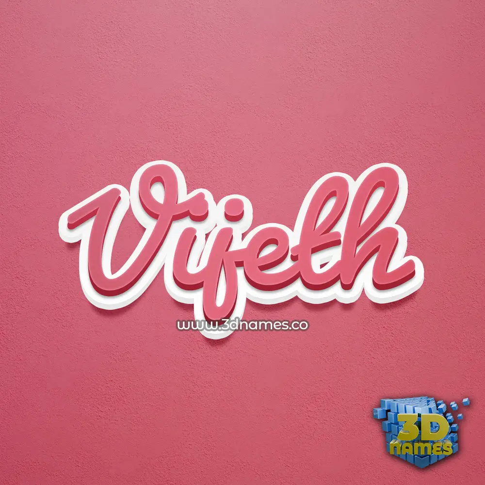 vijeth in Red Scribble style - 3D name wallpaper