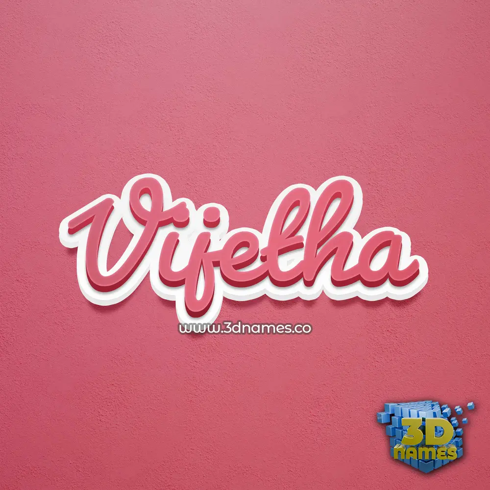 vijetha in Red Scribble style - 3D name wallpaper