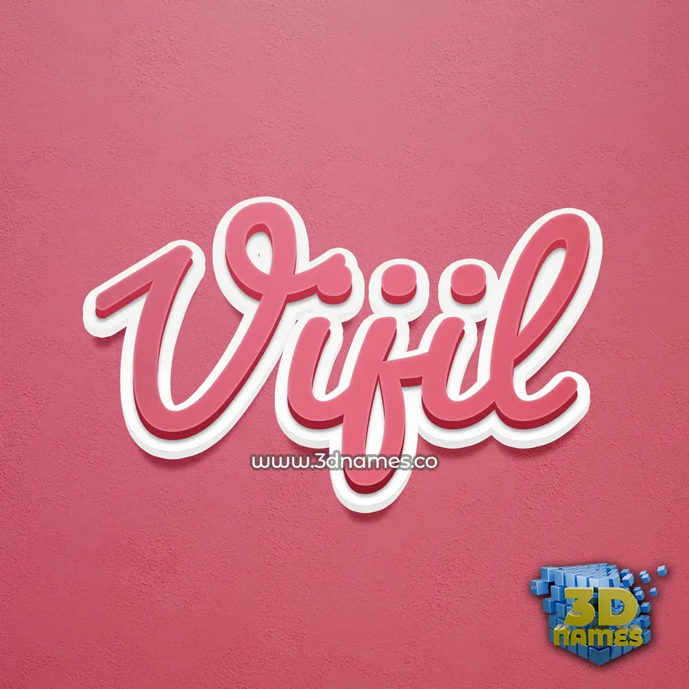 vijil in Red Scribble style - 3D name wallpaper
