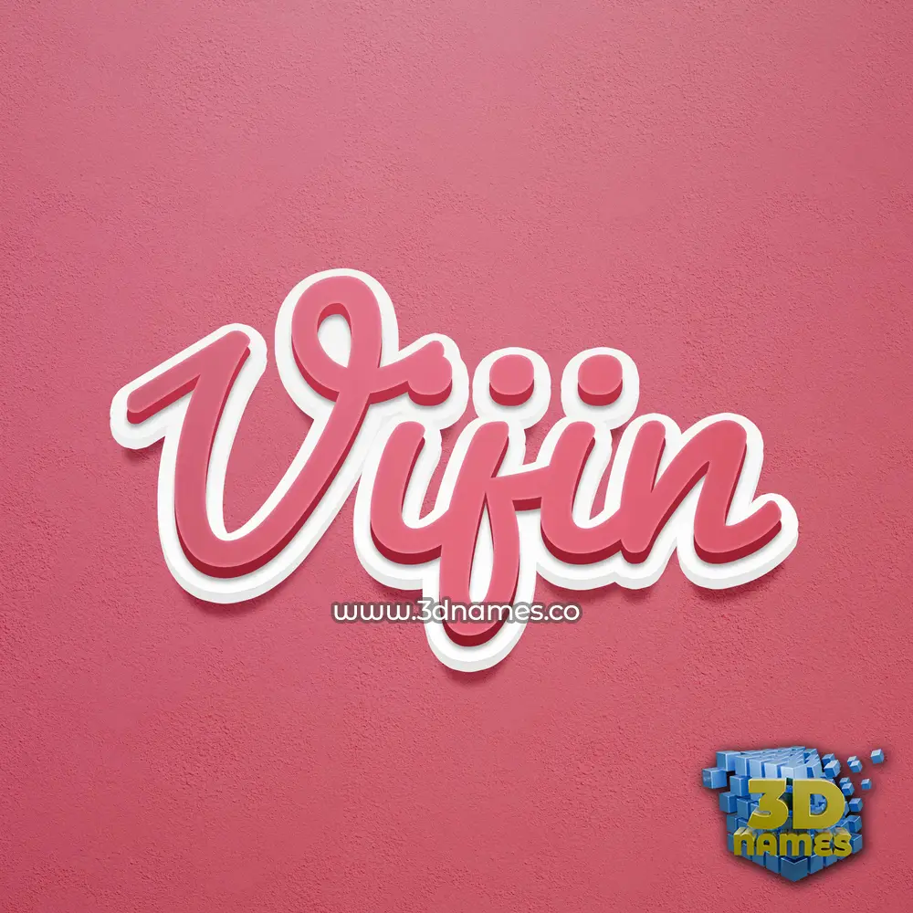 vijin in Red Scribble style - 3D name wallpaper