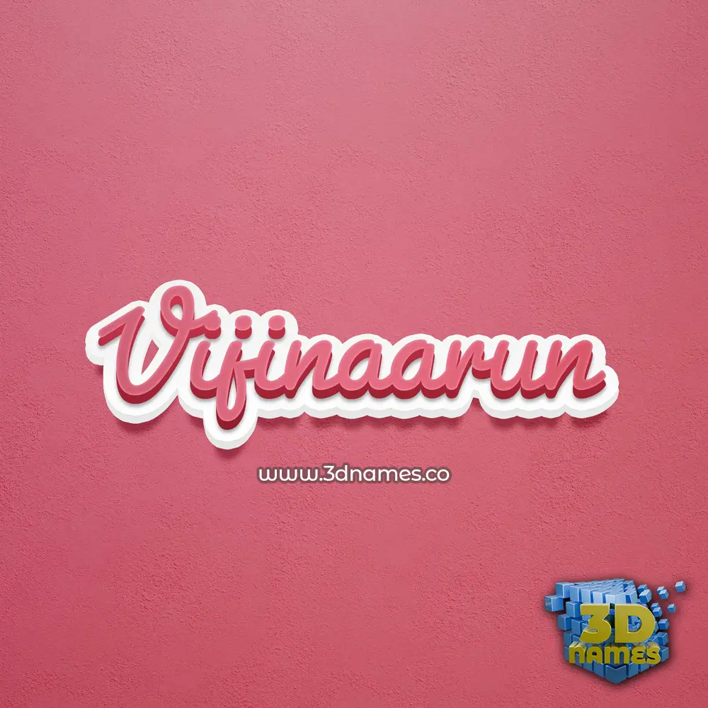 vijinaarun in Red Scribble style - 3D name wallpaper