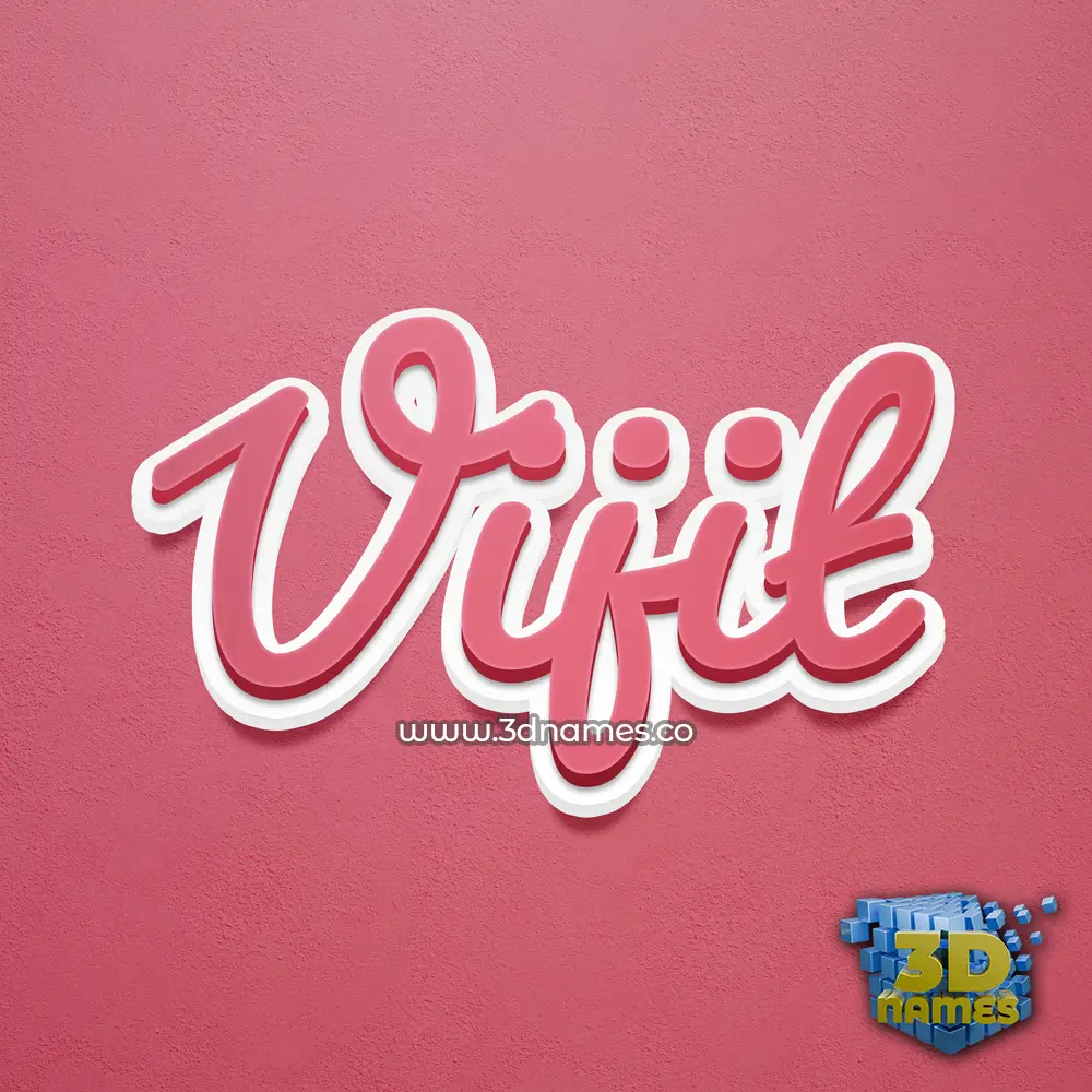 vijit in Red Scribble style - 3D name wallpaper