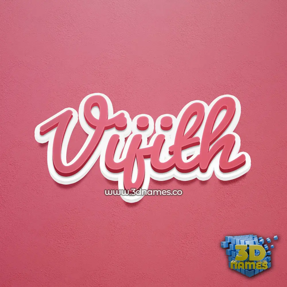 vijith in Red Scribble style - 3D name wallpaper