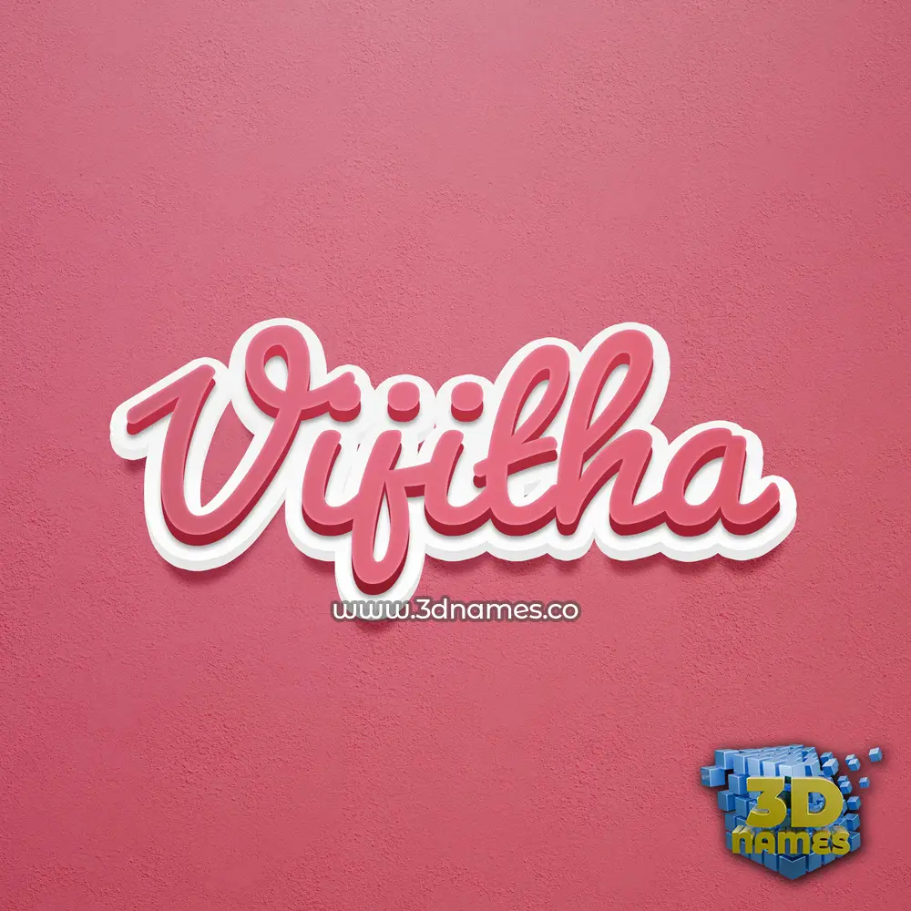 vijitha in Red Scribble style - 3D name wallpaper