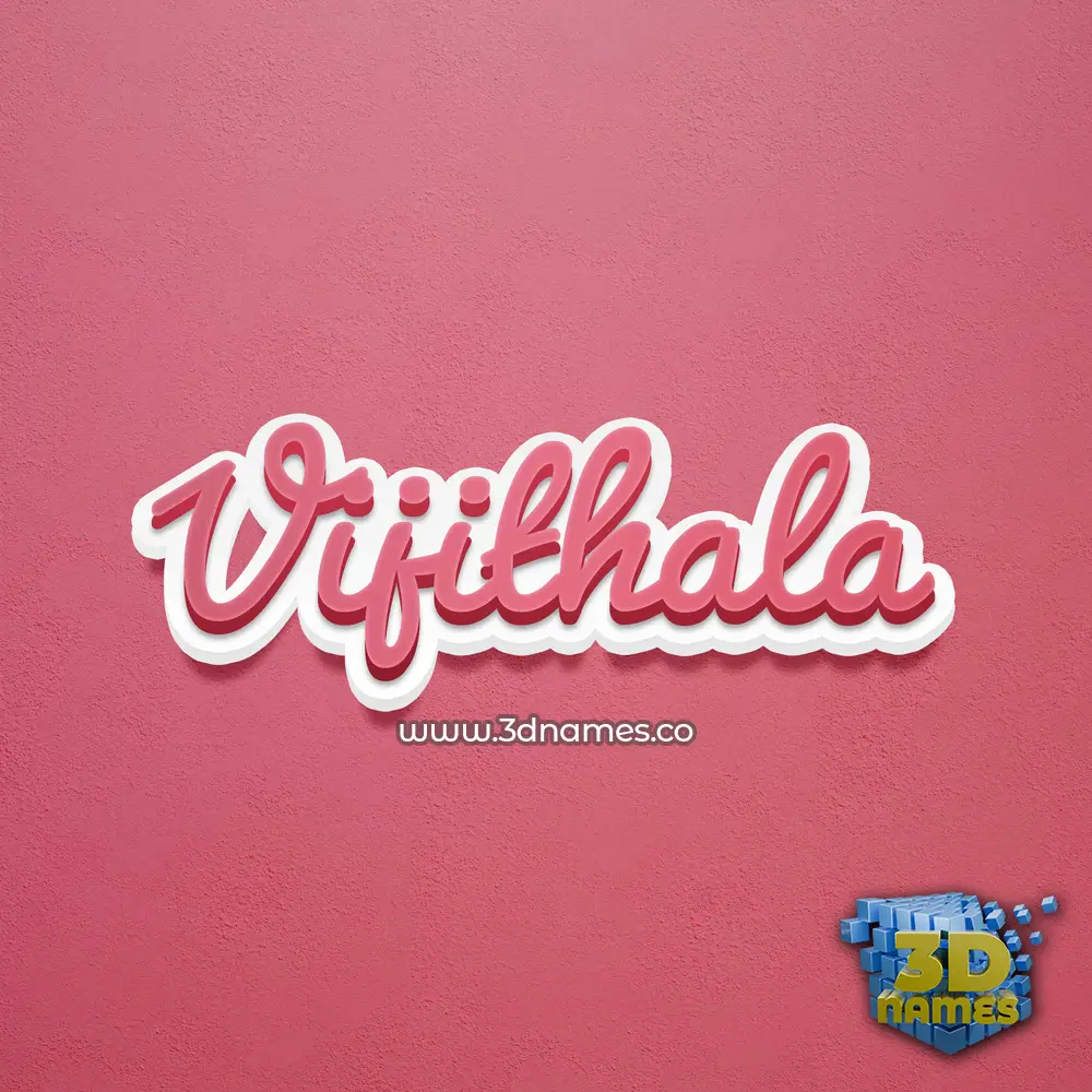 vijithala in Red Scribble style - 3D name wallpaper
