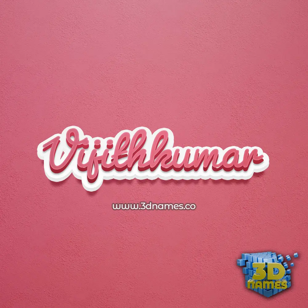 vijithkumar in Red Scribble style - 3D name wallpaper