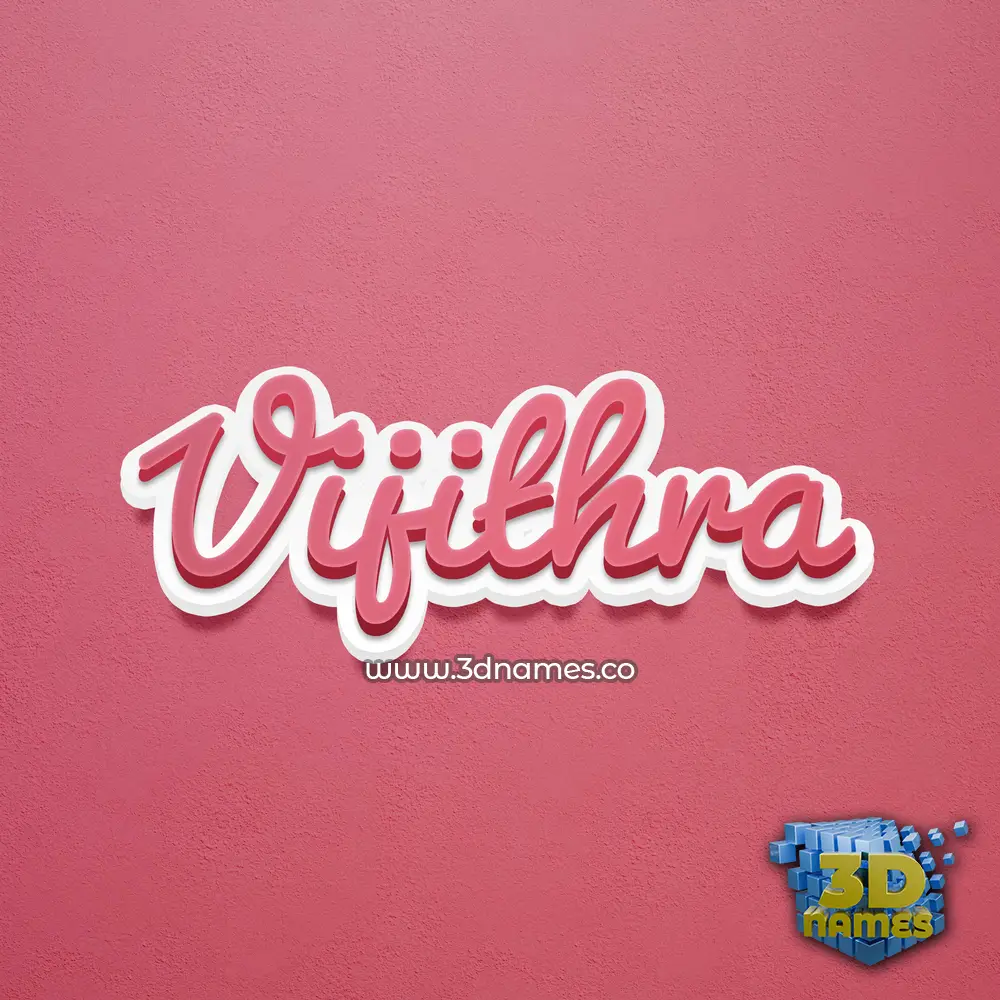 vijithra in Red Scribble style - 3D name wallpaper