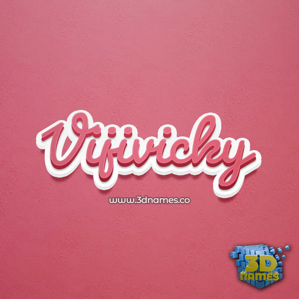 vijivicky in Red Scribble style - 3D name wallpaper
