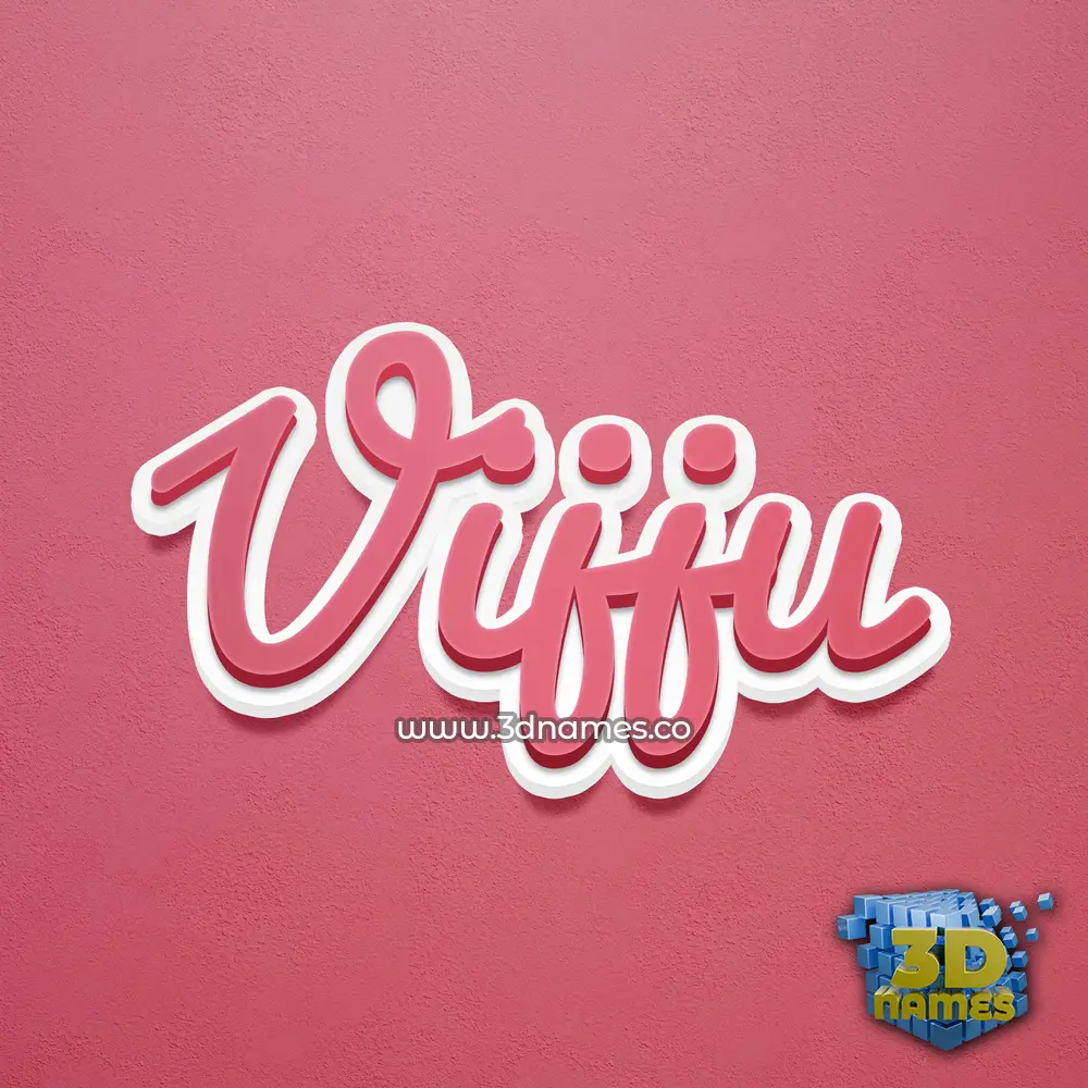 vijju in Red Scribble style - 3D name wallpaper