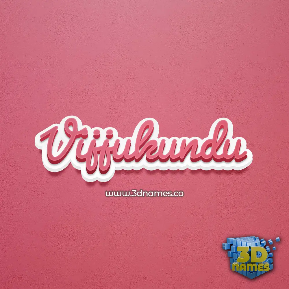 vijjukundu in Red Scribble style - 3D name wallpaper