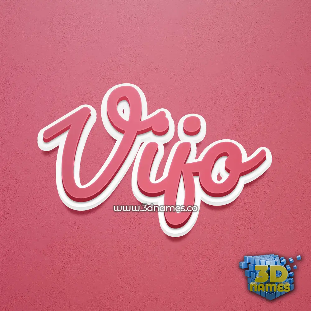 vijo in Red Scribble style - 3D name wallpaper