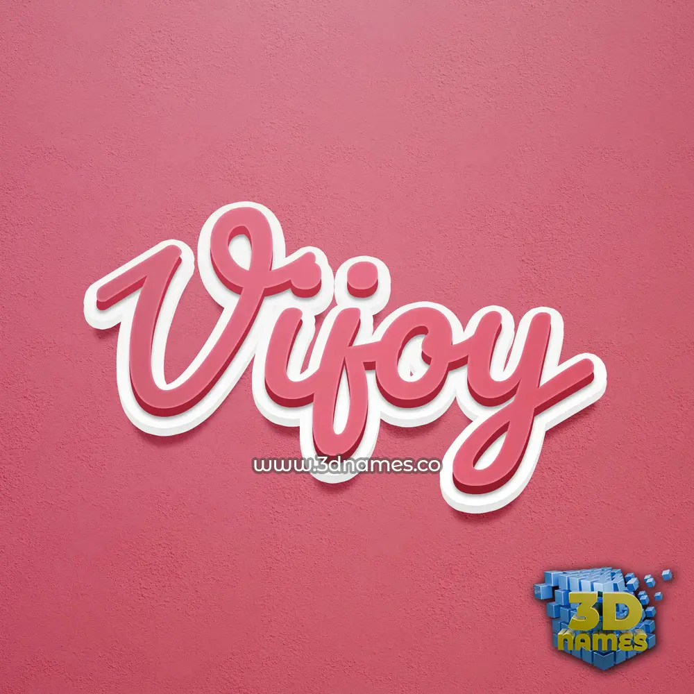 vijoy in Red Scribble style - 3D name wallpaper