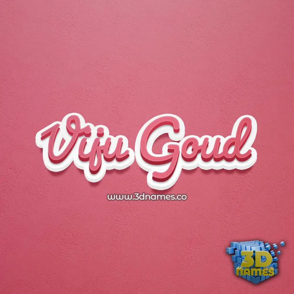 viju goud in Red Scribble style - 3D name wallpaper