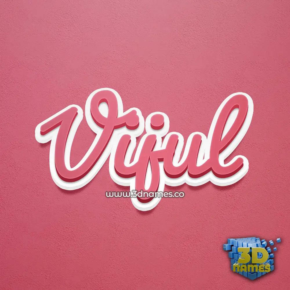vijul in Red Scribble style - 3D name wallpaper