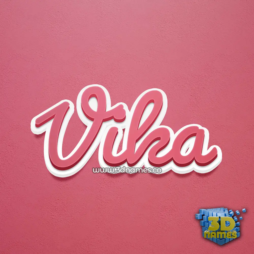 vika in Red Scribble style - 3D name wallpaper