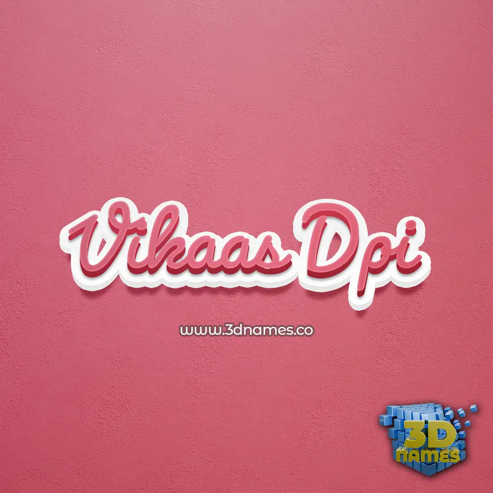 vikaas dpi in Red Scribble style - 3D name wallpaper