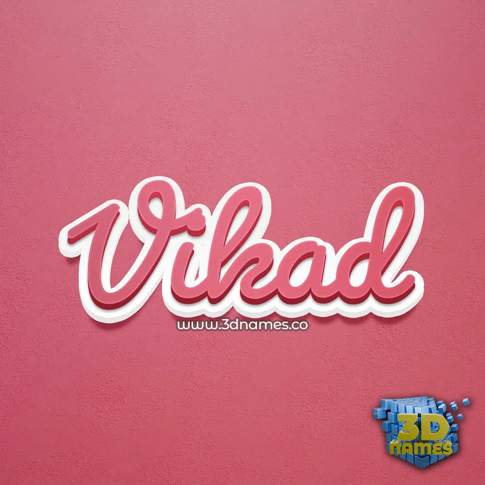 vikad in Red Scribble style - 3D name wallpaper