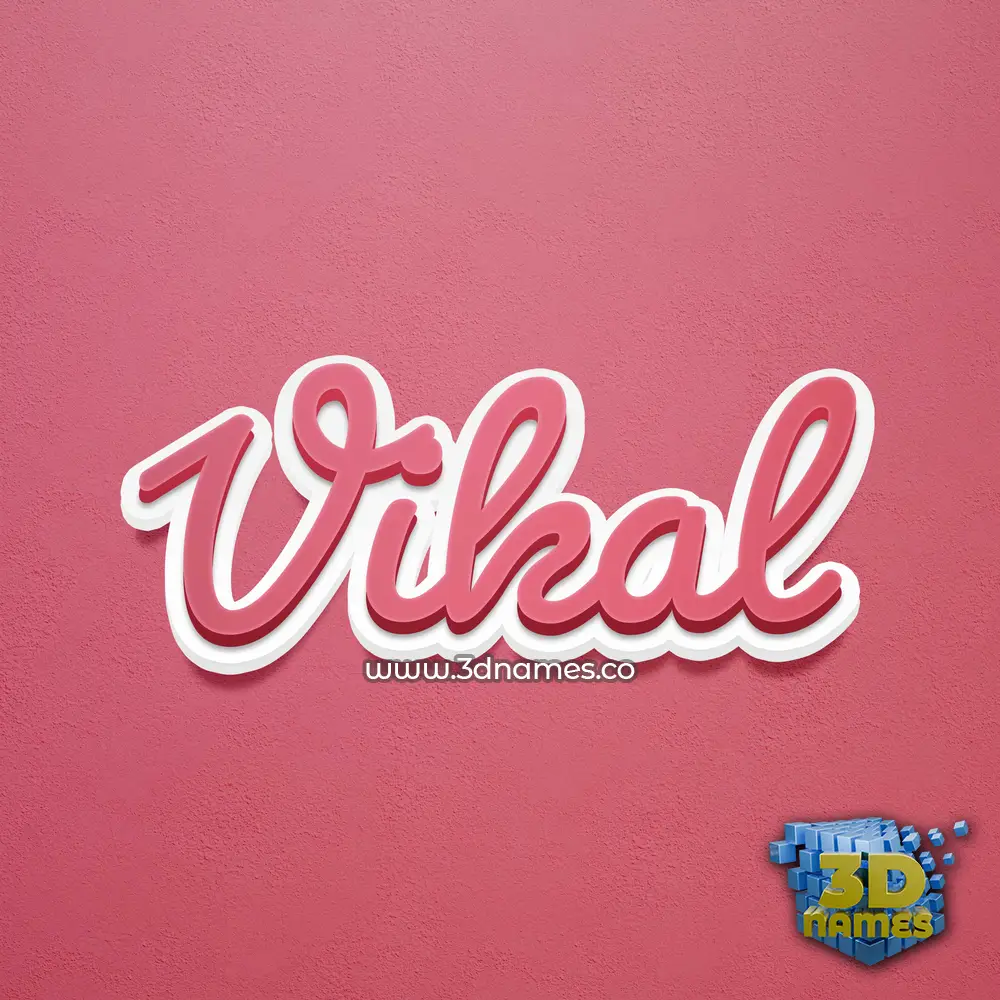 vikal in Red Scribble style - 3D name wallpaper