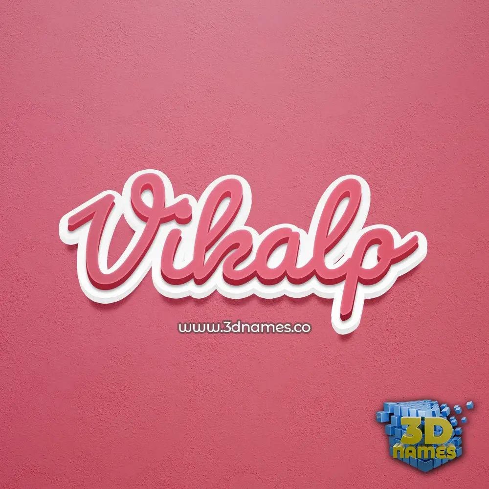 vikalp in Red Scribble style - 3D name wallpaper