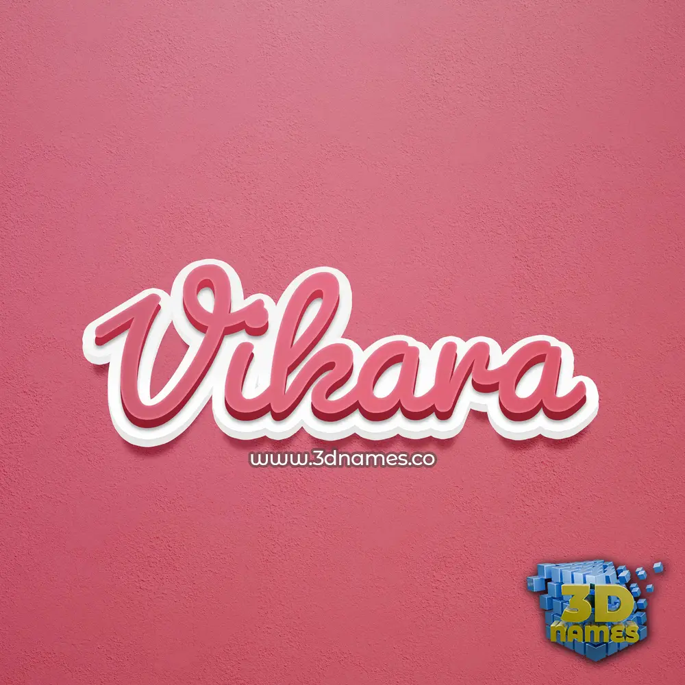 vikara in Red Scribble style - 3D name wallpaper