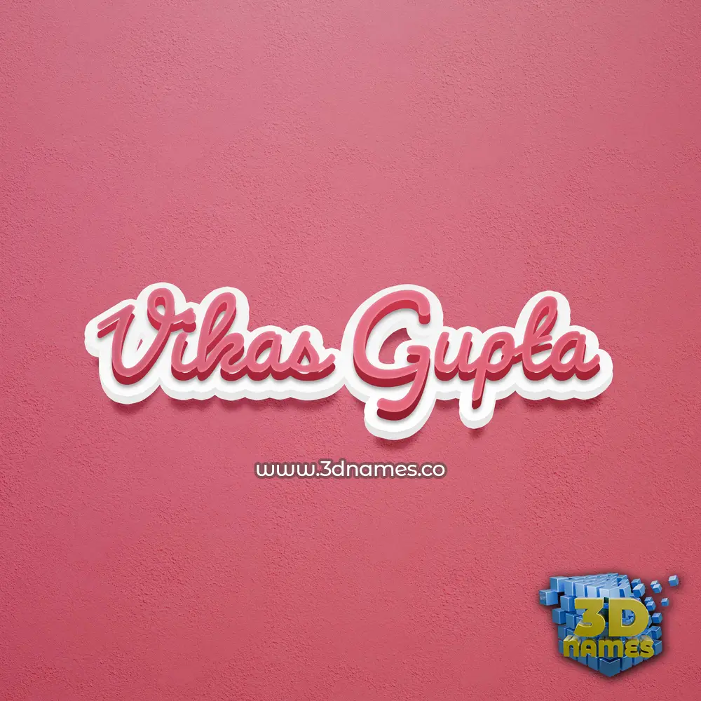 vikas gupta in Red Scribble style - 3D name wallpaper