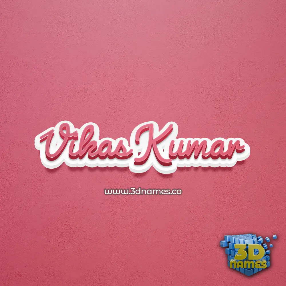 vikas kumar in Red Scribble style - 3D name wallpaper